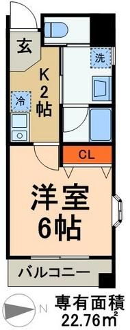 西川ビル 9階 1K 賃貸物件詳細