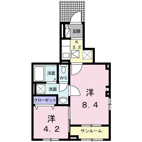 ティーズ　グロース　ＩＩ 1階 2K 賃貸物件詳細