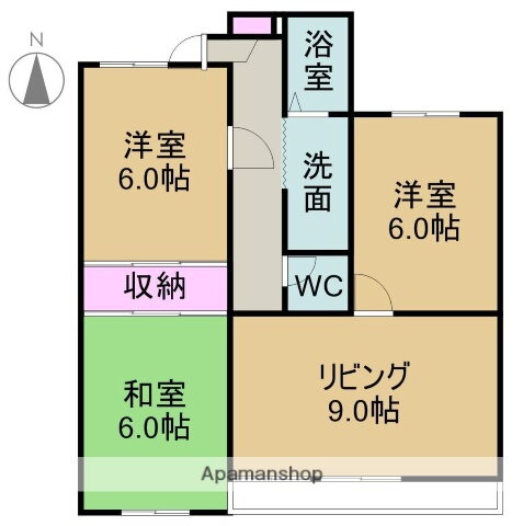 クレールホズミ 1階 3LDK 賃貸物件詳細