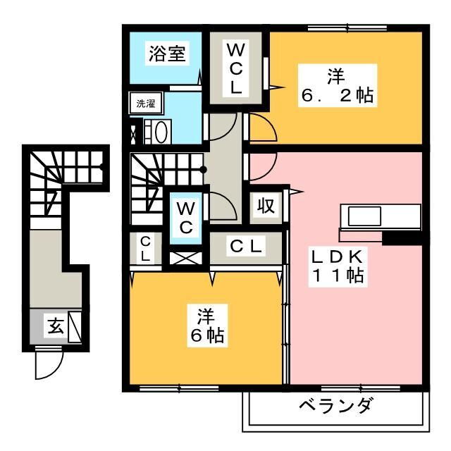 ラマージュＸ 2階 2LDK 賃貸物件詳細