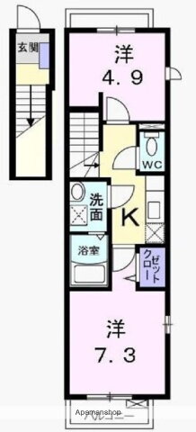 東京都小金井市前原町２ 武蔵小金井駅 2K アパート 賃貸物件詳細