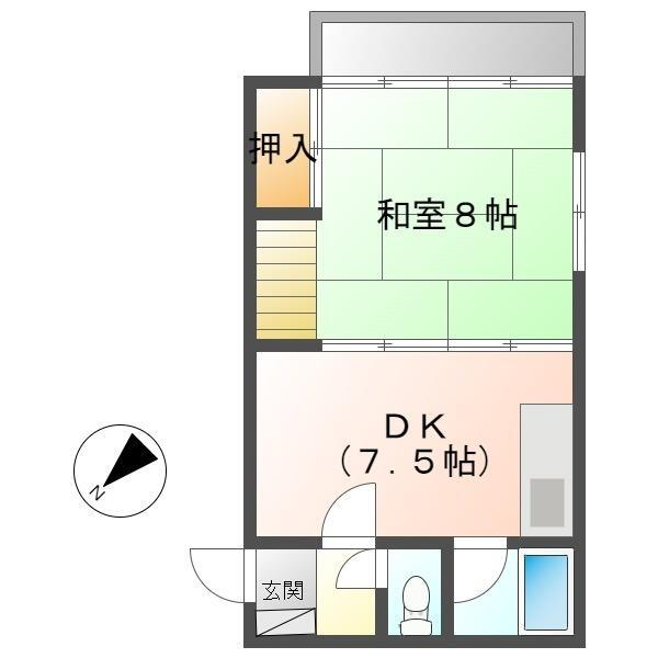 レディースマンション山代 2階 1DK 賃貸物件詳細