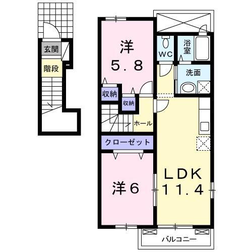福岡県遠賀郡芦屋町高浜町 遠賀川駅 2LDK アパート 賃貸物件詳細
