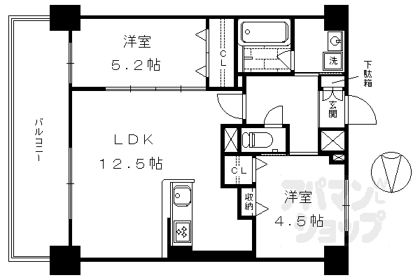 京都府京都市下京区東塩小路高倉町 京都駅 2LDK マンション 賃貸物件詳細