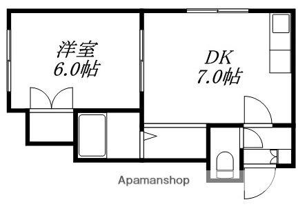 北海道札幌市北区北二十四条西１９ 新川駅 1DK アパート 賃貸物件詳細