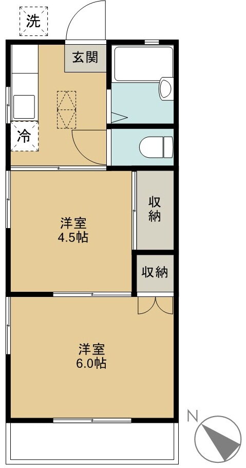 埼玉県所沢市弥生町 航空公園駅 2K アパート 賃貸物件詳細