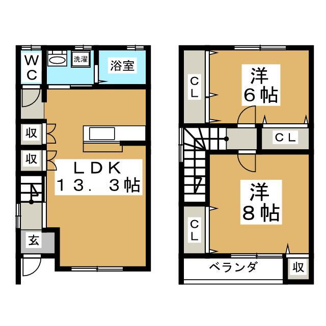 宮城県仙台市若林区沖野６ 仙台駅 2LDK 一戸建て 賃貸物件詳細