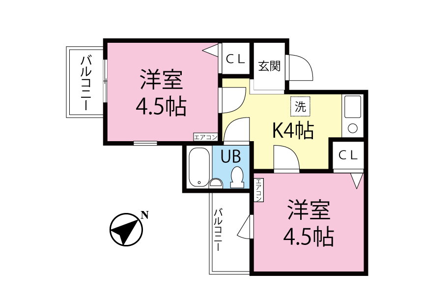 神奈川県川崎市多摩区栗谷１ 生田駅 2K マンション 賃貸物件詳細