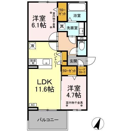 プール　リアン 2階 2LDK 賃貸物件詳細