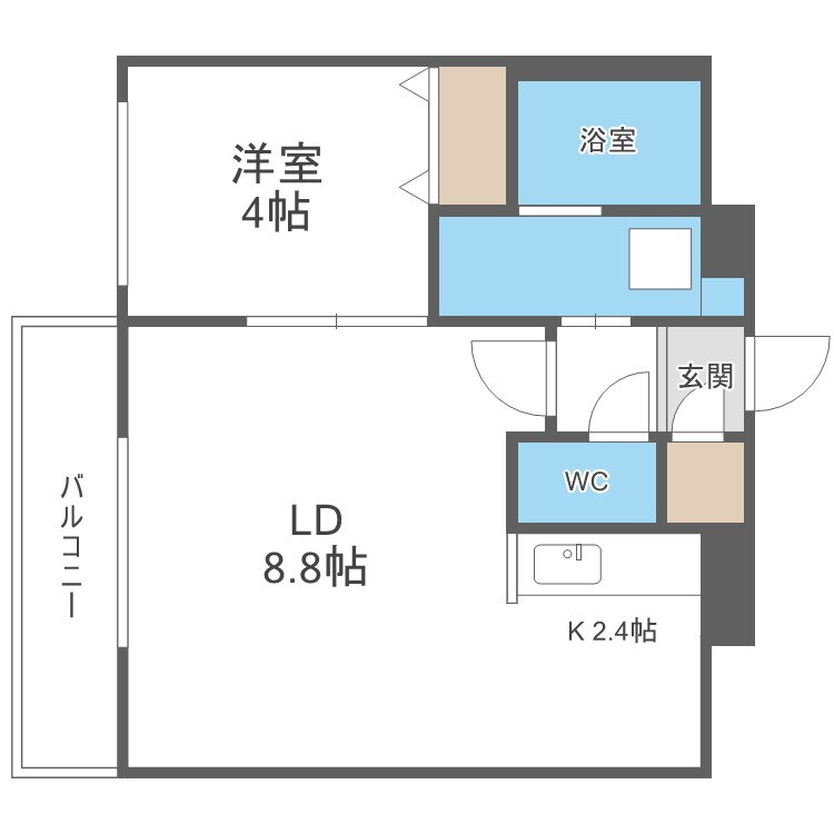北海道札幌市豊平区月寒西二条４ 美園駅 1LDK マンション 賃貸物件詳細