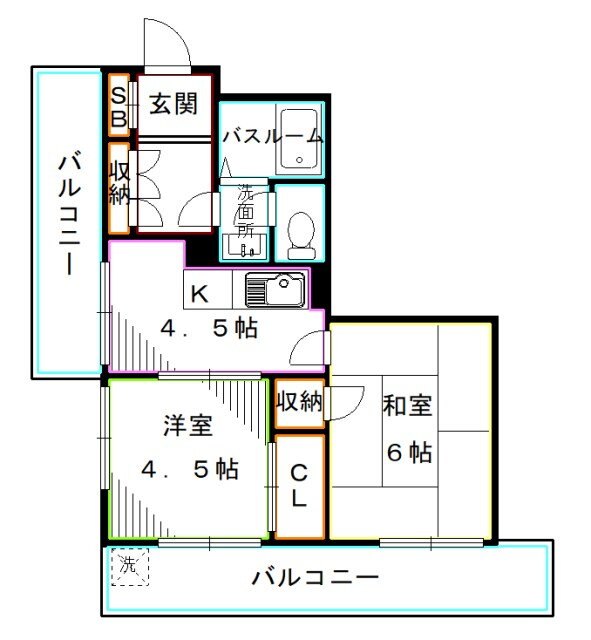 東京都中野区東中野５ 落合駅 2K マンション 賃貸物件詳細