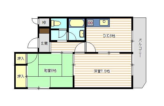 コーズハクシュン 2階 2DK 賃貸物件詳細