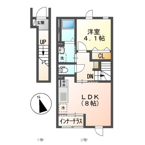 アイリス新鎌ヶ谷 2階 1LDK 賃貸物件詳細