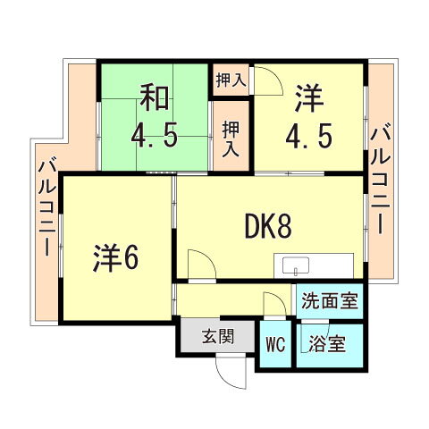 兵庫県神戸市垂水区本多聞２ 舞子公園駅 3DK マンション 賃貸物件詳細