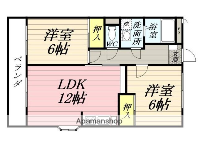 カターラ梶ＩＩ 2階 2LDK 賃貸物件詳細