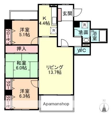 富山県富山市愛宕町２ 県庁前駅 3LDK マンション 賃貸物件詳細