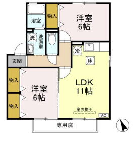 佐賀県三養基郡みやき町大字白壁 中原駅 2LDK アパート 賃貸物件詳細