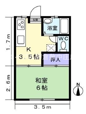 岡山県倉敷市羽島 倉敷駅 1K アパート 賃貸物件詳細