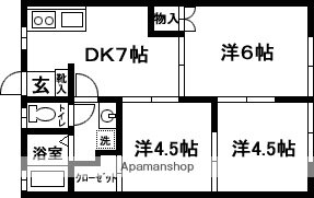 宮城県仙台市太白区西の平２ 3DK アパート 賃貸物件詳細
