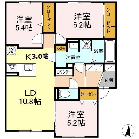 北海道北広島市青葉町４ 北広島駅 3LDK アパート 賃貸物件詳細