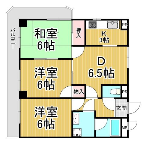 兵庫県西宮市弓場町 香櫨園駅 3DK マンション 賃貸物件詳細