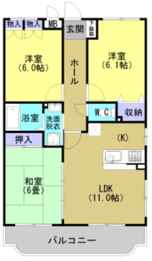 栃木県宇都宮市中今泉３ 宇都宮駅 3LDK マンション 賃貸物件詳細