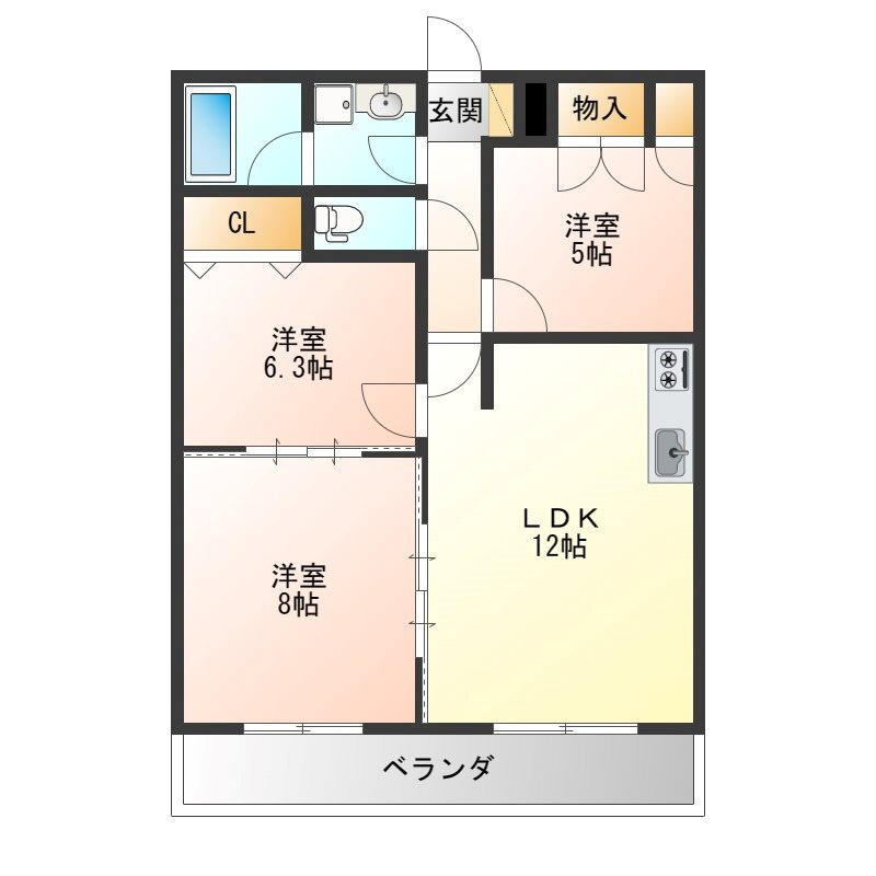栃木県宇都宮市鶴田町 南宇都宮駅 3LDK マンション 賃貸物件詳細