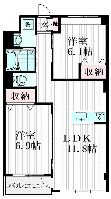 埼玉県越谷市大字大道 大袋駅 2LDK マンション 賃貸物件詳細