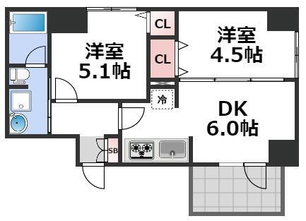 大阪府大阪市浪速区元町３ 大国町駅 2DK マンション 賃貸物件詳細