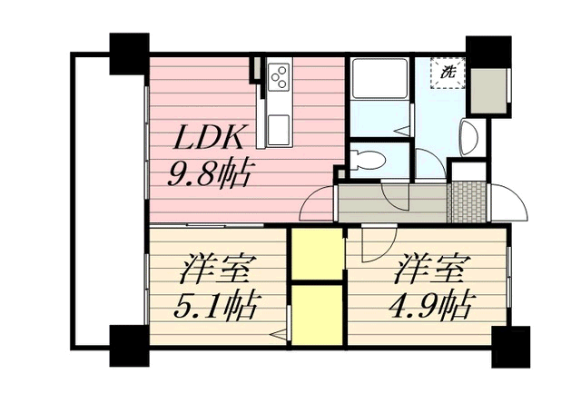 福岡県福岡市東区原田４ 柚須駅 2LDK マンション 賃貸物件詳細