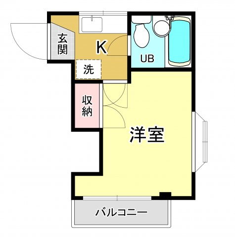 シャトーみずほ 2階 1K 賃貸物件詳細