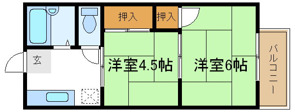 兵庫県加東市喜田２ 滝野駅 2K アパート 賃貸物件詳細