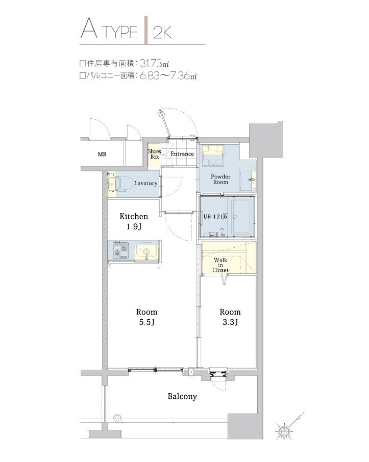 福岡県福岡市博多区博多駅東３ 東比恵駅 2K マンション 賃貸物件詳細