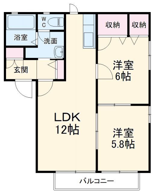 栃木県宇都宮市下栗町 宇都宮駅 2LDK アパート 賃貸物件詳細