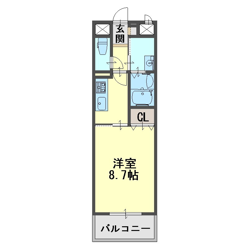 ポラリス壱番館 2階 1K 賃貸物件詳細