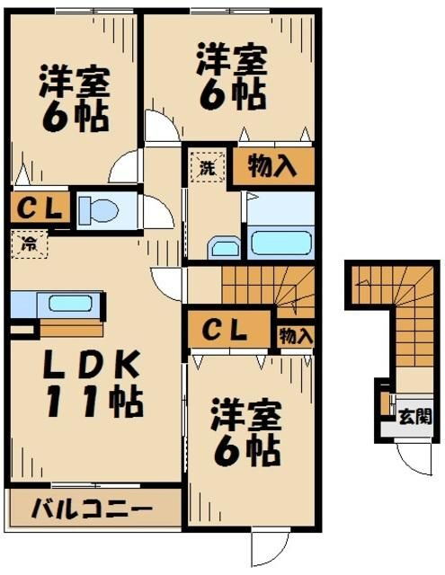 神奈川県厚木市上落合 愛甲石田駅 3LDK アパート 賃貸物件詳細