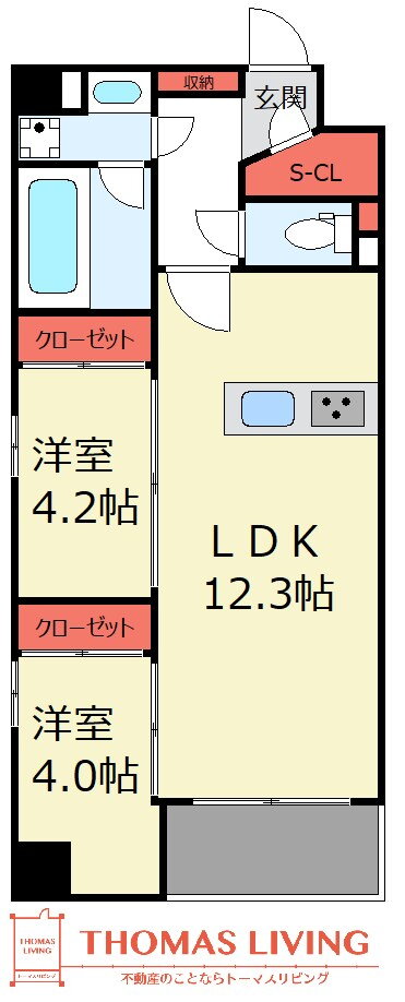 福岡県福岡市中央区赤坂２ 赤坂駅 2LDK マンション 賃貸物件詳細