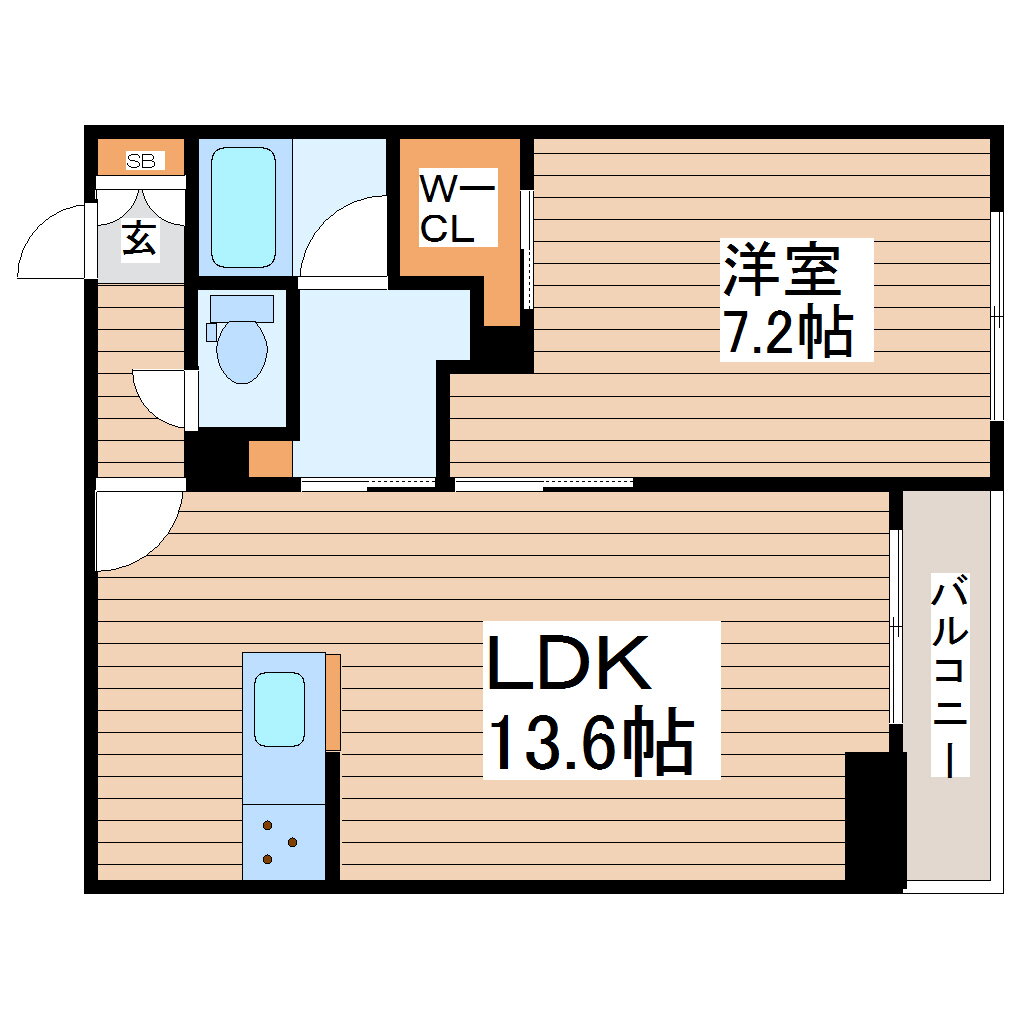 ヴォロンテ上杉 2階 1LDK 賃貸物件詳細