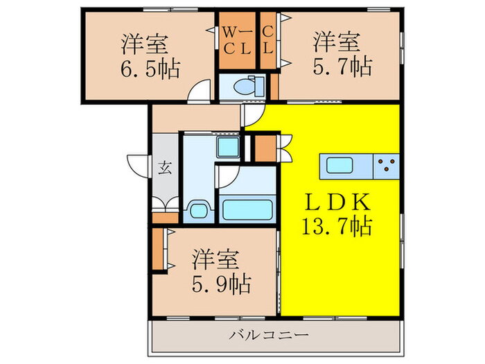 大阪府箕面市白島２ 箕面萱野駅 3LDK マンション 賃貸物件詳細