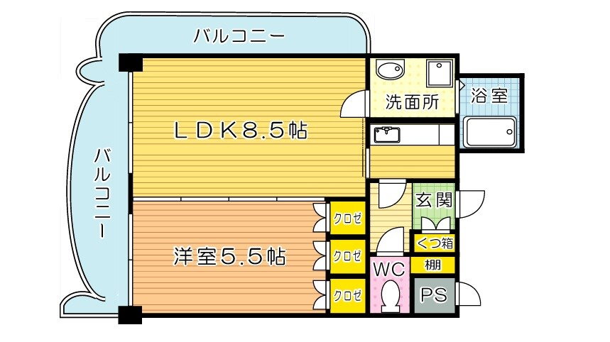 ロイヤルセンタービル 10階 1LDK 賃貸物件詳細