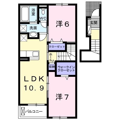 グランドソレイユＡ 2階 2LDK 賃貸物件詳細