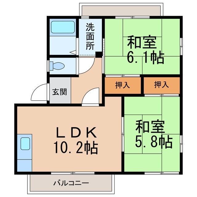 和歌山県和歌山市西浜 和歌山市駅 2LDK アパート 賃貸物件詳細