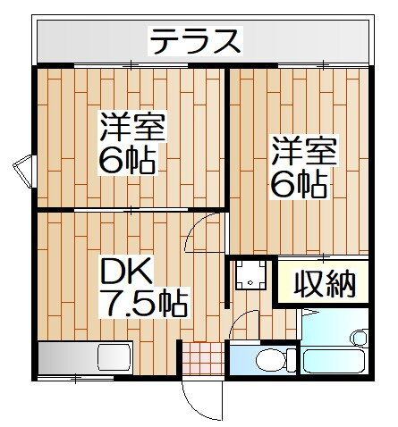 タウンハイツ富士見 1階 2DK 賃貸物件詳細