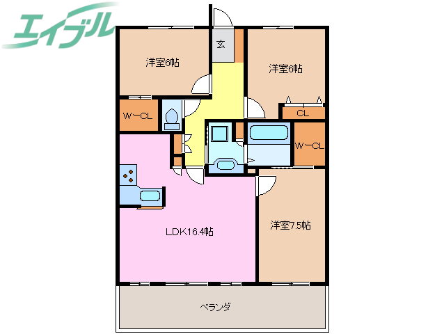 サンマンションアトレ中川駅前ラグゼ 6階 3LDK 賃貸物件詳細