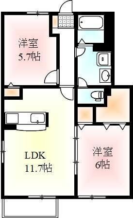 香川県高松市国分寺町新居 端岡駅 2LDK アパート 賃貸物件詳細