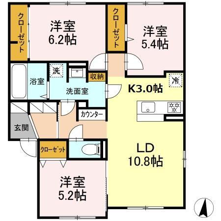 北海道北広島市青葉町４ 北広島駅 3LDK アパート 賃貸物件詳細
