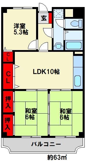 ラディア石田 5階 3LDK 賃貸物件詳細