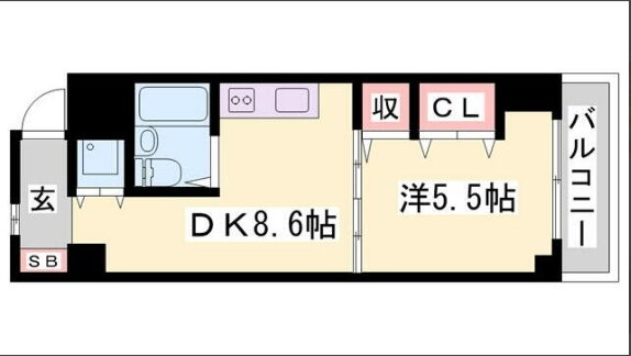 ファーストイン英賀保駅前 5階 1DK 賃貸物件詳細