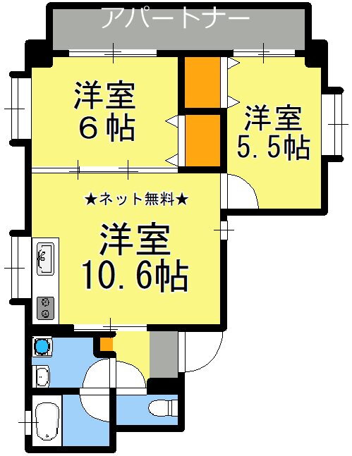 鹿児島県鹿児島市平之町 加治屋町駅 2LDK マンション 賃貸物件詳細