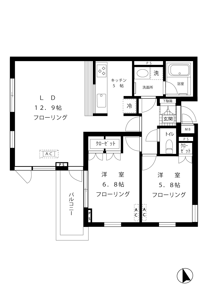 パセーオ駒沢 3階 2LDK 賃貸物件詳細